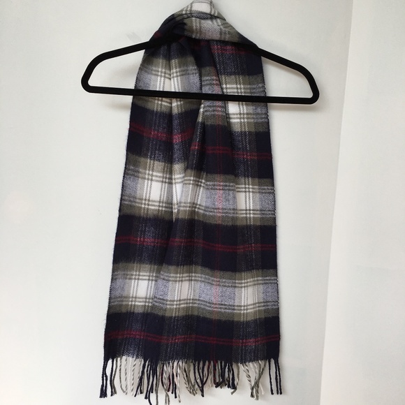 Royal Rossi Scarf 100% Cashmere Tartan plaid Red Blue White Green - Picture 3 of 5